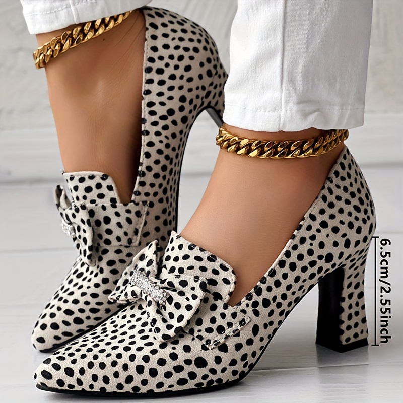 Cheetah print chunky hot sale heels