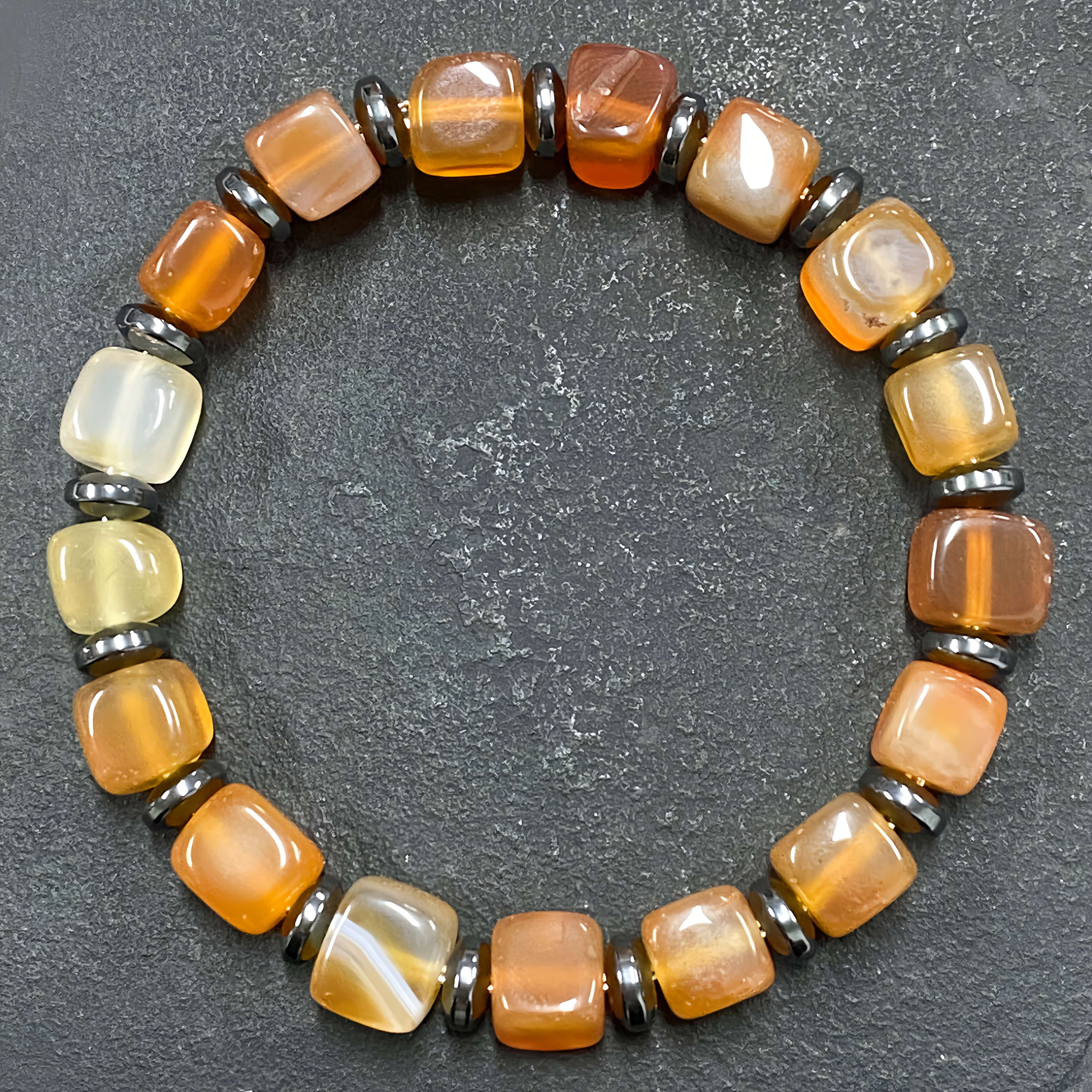 TEMU Pulsera de citrino natural de 1 pieza que belleza y . transparente de color y a acompañan a . Joyería elegante de estilo bohemio para dama,
