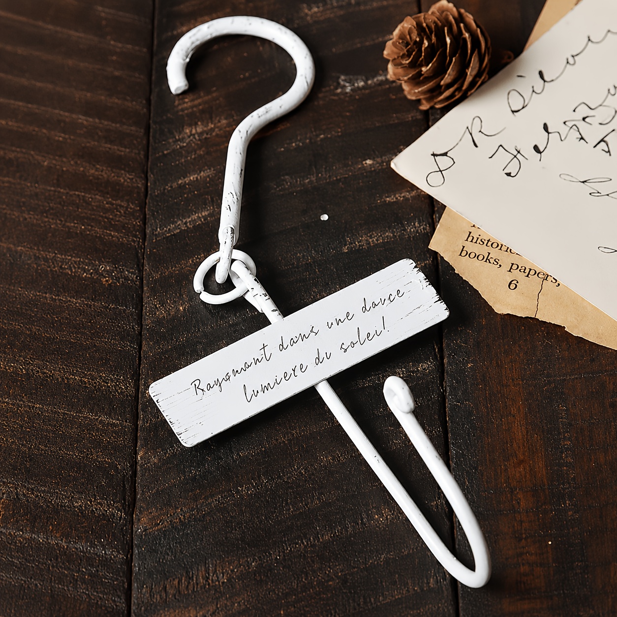 TEMU Vintage Wrought Iron S Hooks, Rustic Distressed End Hanging Ornaments, Farmhouse Style Plant Pot Hangers, Weatherproof Metal Hooks For Indoor