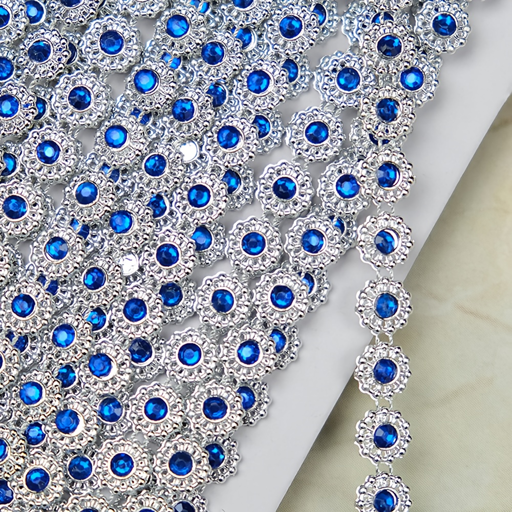 1pc 4m Small Plum Diamond Chain Lace Single Row Acrylic Wire Drill Ornaments Clothing Decoration Accessories Handmade Diy