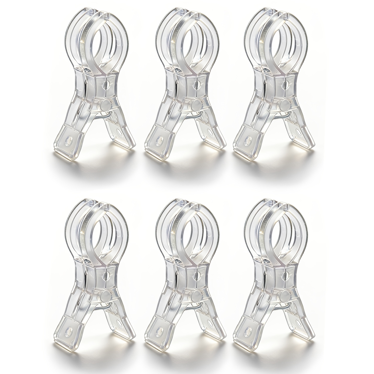 TEMU 6 connecteurs d' de ballons en plastique transparent, pinces à ressort robustes réutilisables de 3,5 pouces, pinces de support de ballon