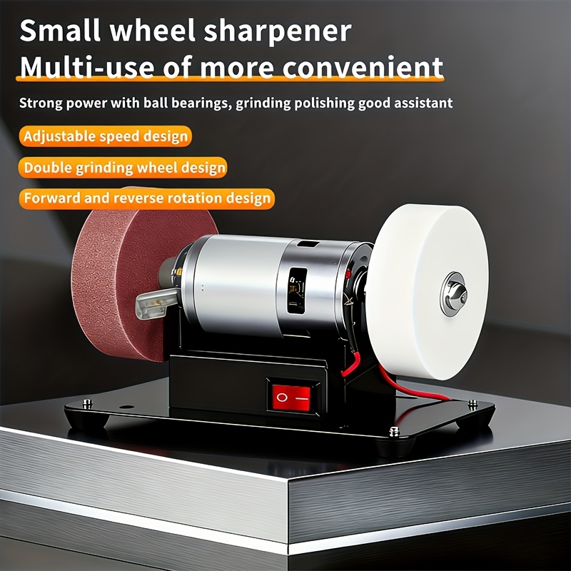 Mini Electric Drum Sander with Variable Speed-Compact Knife Sharpener And Polisher for Knife Making, Woodworking And Metalworking, And Crafts