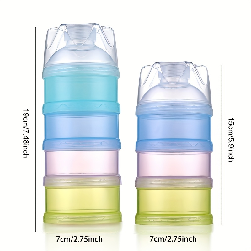 2 Sets/1 Set Milk Powder Dispenser, 4-layer/3-layer Portable Formula Container, Feeding Travel Snack Box, Feeding Travel Food Storage Container Stackable Snack Storage Container For Outdoor/camping