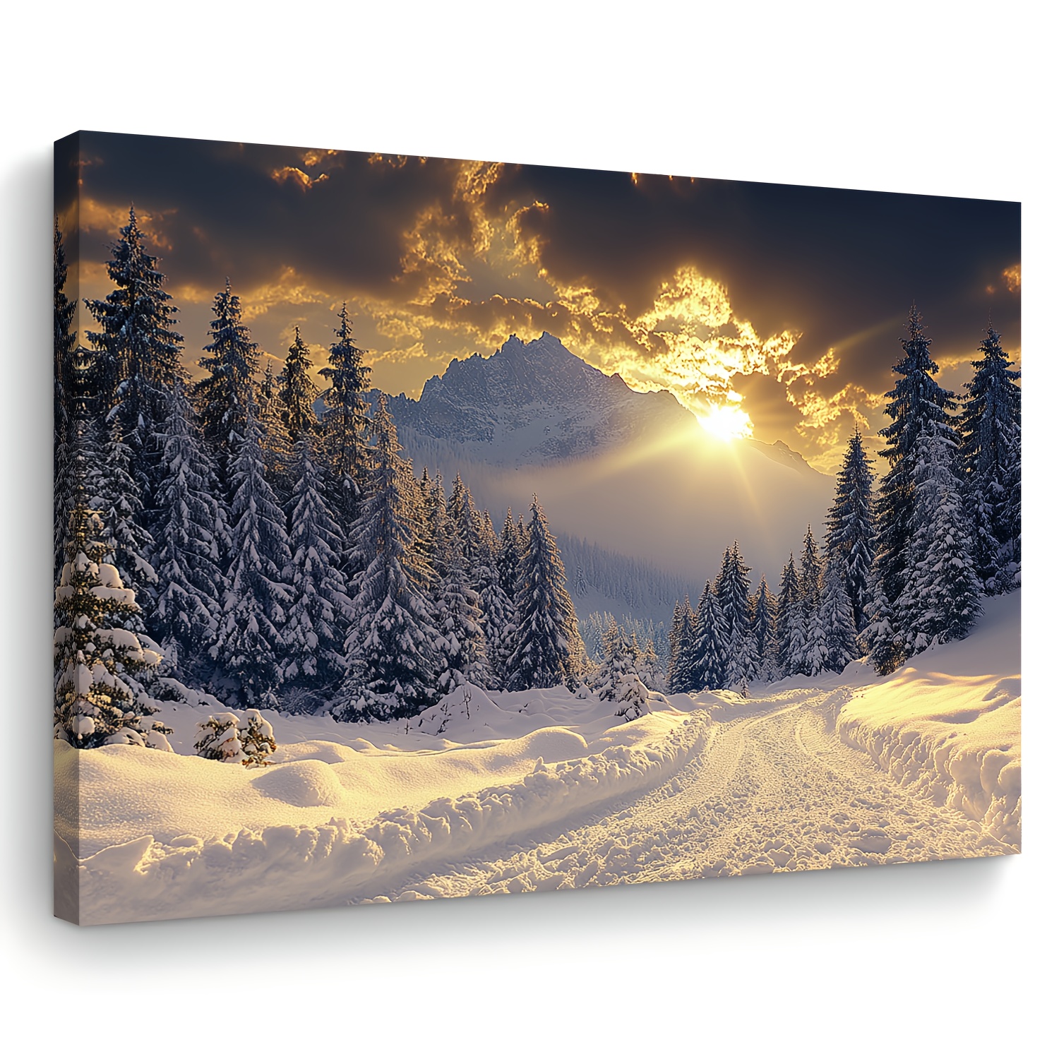 

1pc Wooden Canvas Painting, Sunset, Prints For Living Room & Bedroom & Kitchen, Home, Office Decor, Christmas Gift For Her Him, 11.8inch*15.7inch, Room Decor