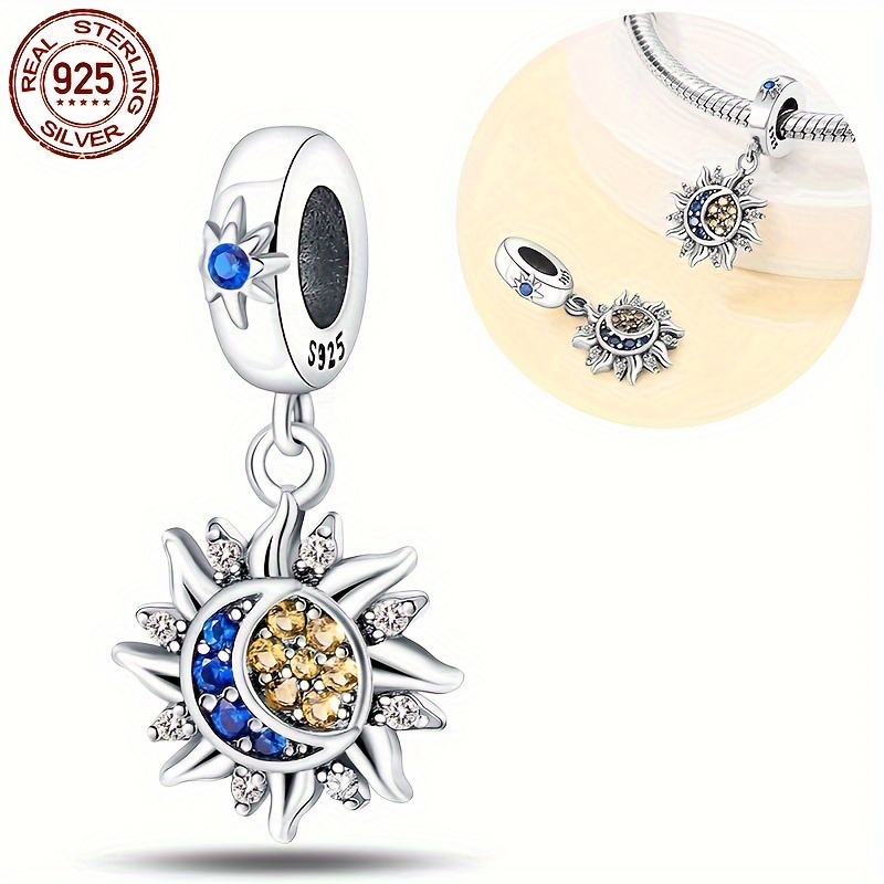 

3g S925 Sterling Silver Starry Moon Collection Starry Moon Pendant Suitable For Original 3mm Bracelets And Bracelets Women's Fashion Jewelry Diy