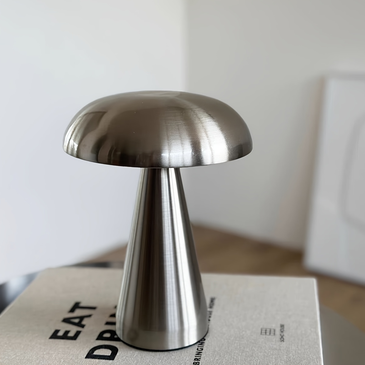 TEMU A Mushroom-shaped Table Lamp That Charges Via Usb, With A Built-in 1800mah Battery, Features Dimming And Adjustable Color Temperature, Suitable