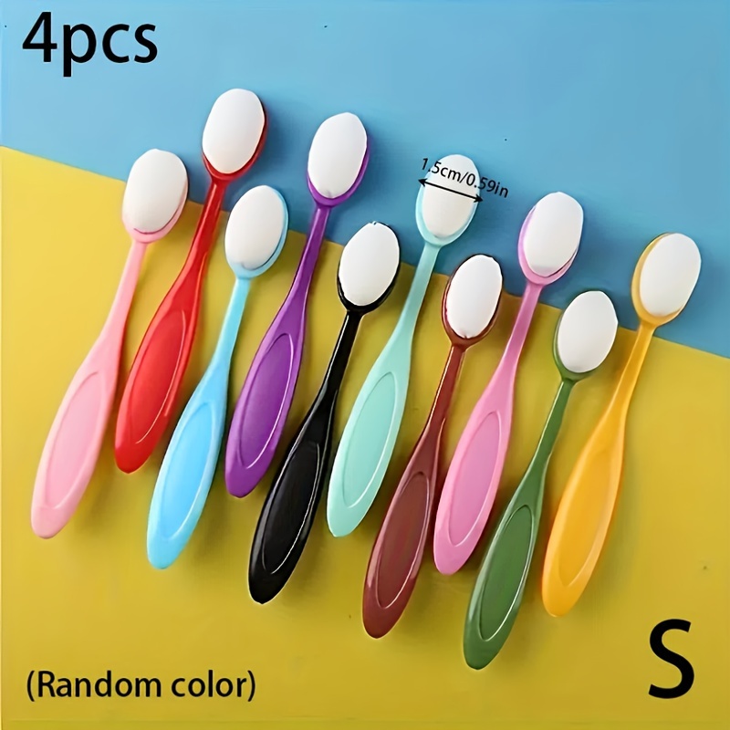 E-shop 4er-Set Glatte Mischpinsel | Zeichen- und Malpinsel, flaches Set für Scrapbooking-Karten, Tintenapplikationswerkzeuge, zufällige Farbe