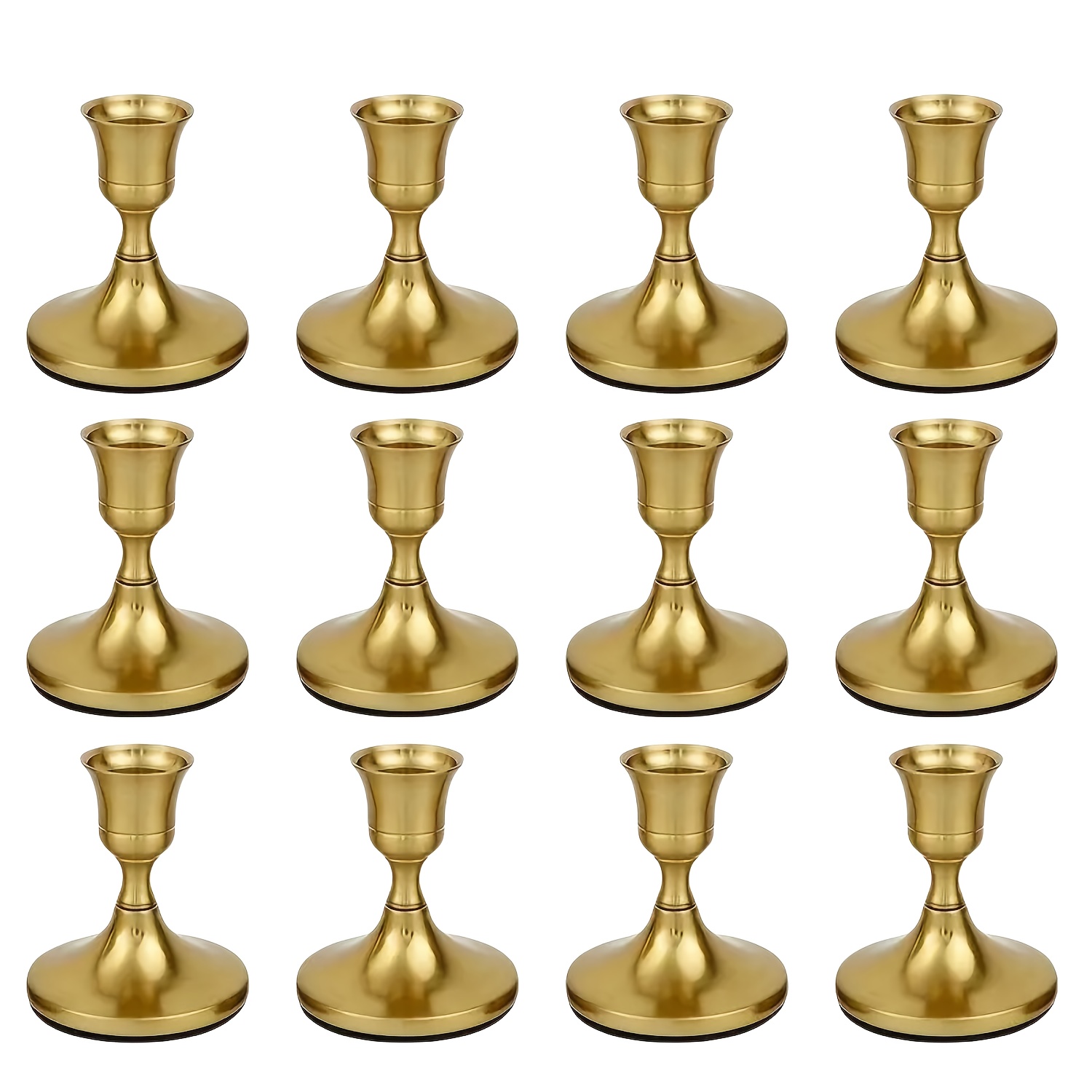 TEMU 12/6 Set Of Metal Candlesticks: Perfect For Christmas, Halloween, Wedding, And Party Decorations - Suitable For Table Centerpieces, Wedding,