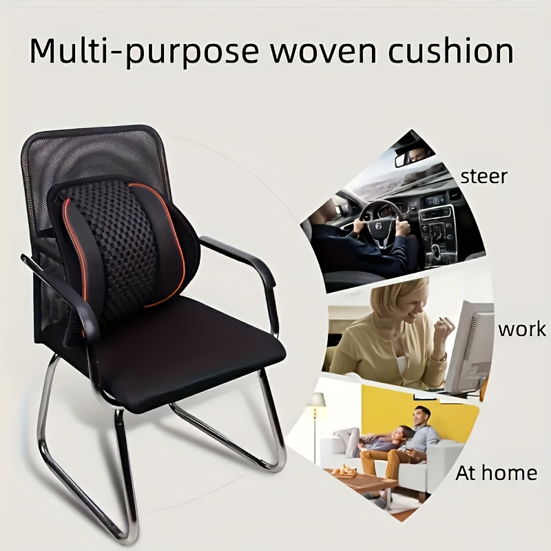 breathable lumbar pillow - ergonomic back cushion with adjustable lumbar support, posture   & spinal   - lightweight office chair & car seat pillow for long drives, work, home - no-fill design, durable polyester mesh - ideal for drivers, desk workers, posture   -   in black/red & more colors, backrest pillow, workstation accessory, sleek cushion design,  able cushioning, long drive  ,   Product details 3