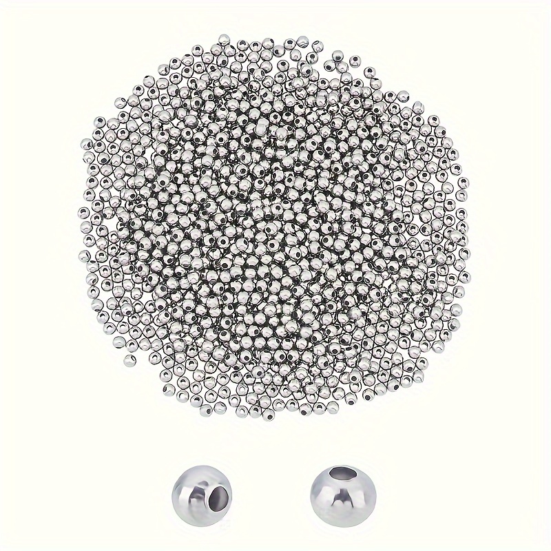 2000pcs/box Hollow Round Beads For Jewelry Craft Making Stainless 3x3mm Hole: 1mm