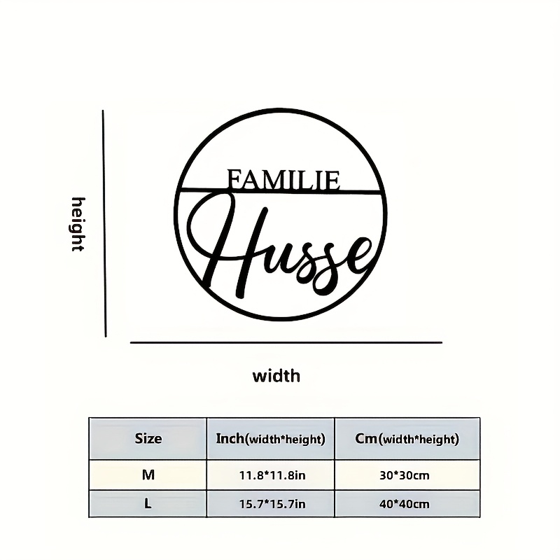 Image of Personalized Family Name Plaque - Sign With Elegant Cursive Lettering, Scandinavian Style Wall-mounted Iron Nameplate For , Front Door Hanging, Display (add ) - Ideal Gift For Christmas/val