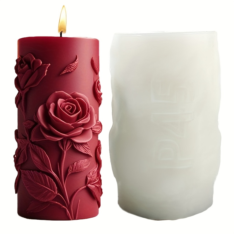 Image of 3d Rose Love Embossed Silicone Mold For Diy Aromatherapy Candles And Plaster Crafts, Decoration And Gift Tool