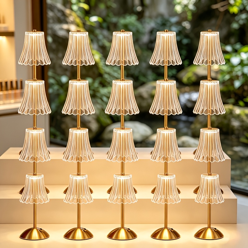 TEMU 20pcs Bulk Wholesale Portable Wireless Desk Lamps, Battery Powered Rechargeable, 3- Dimming, Suitable For Use In Multiple Such As Bedrooms,