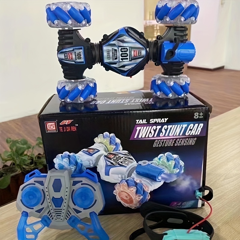 2025 New Trendy Internet Celebrity Recommended, Two-Remote-Controlled Battery-Powered Dual Gesture Sensing Transformable Stunt Flip Car Off-Road Climbing 4WD Toy Vehicle Christmas Gift Birthday Present