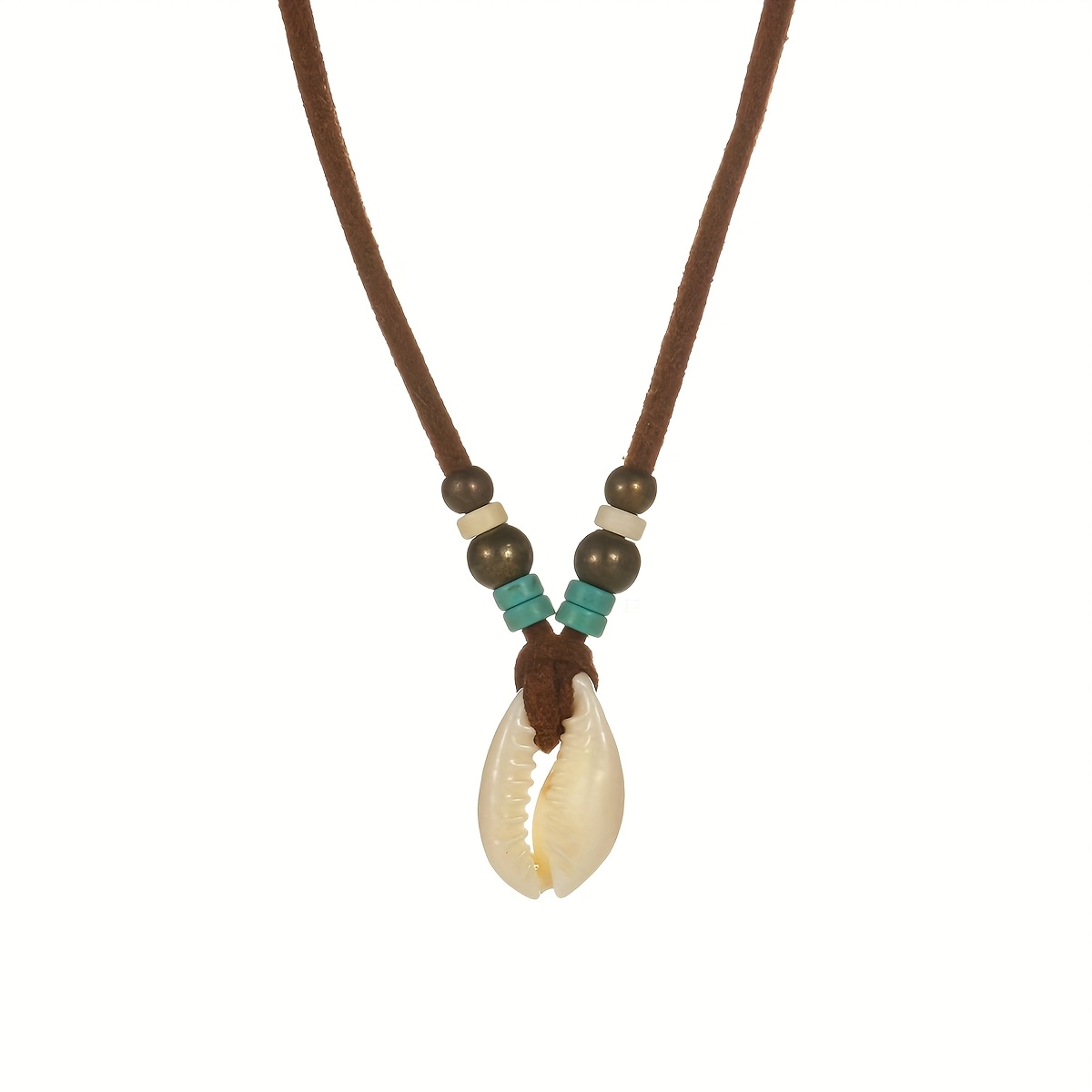 Bohemian Folk Style Shell Beaded Woven Necklace, Adjustable