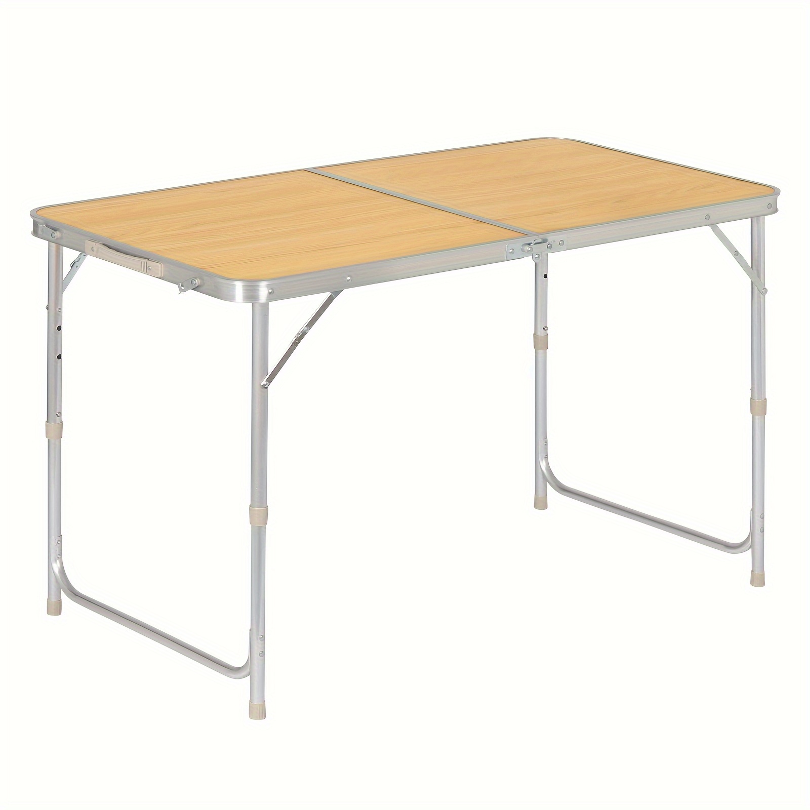 1pc Picnic Table Camping Table Folding Table Garden Table Working Table Balcony Height Adjustable Aluminum Mdf Grey