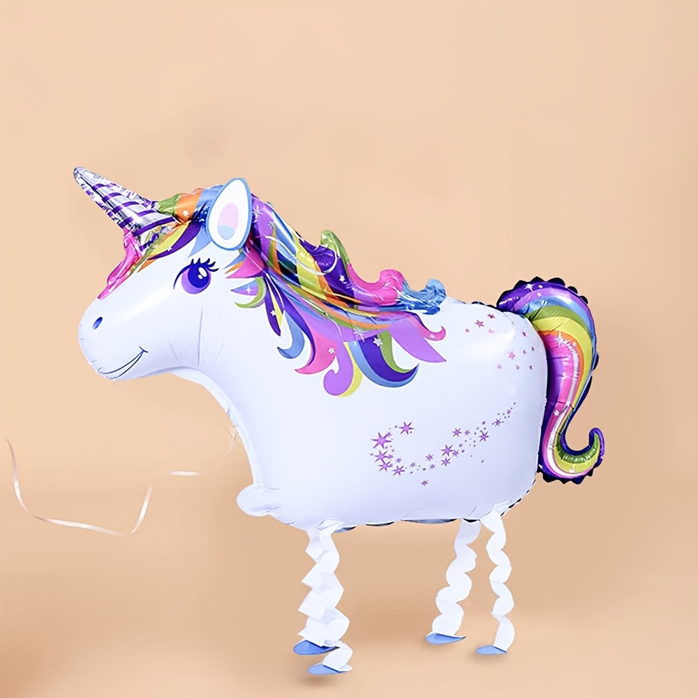 Image of Unicorn-shaped Foil Balloons For Parties, Featuring A Standing Unicorn And Pony Design, Perfect For Birthday Celebrations And Summer Gatherings