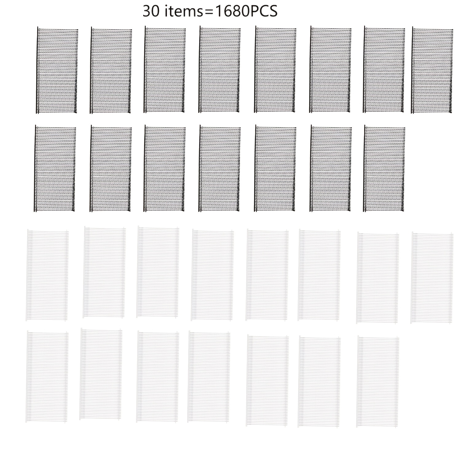 Image of 1680pcs 5cm/2 Inch Tagging Gun Refill For Standard Stitch Gun, White Black Tagging Gun Fasteners Clothes Tags Gun Refills Barbs Attachments Label For All For Standard Tag Gun