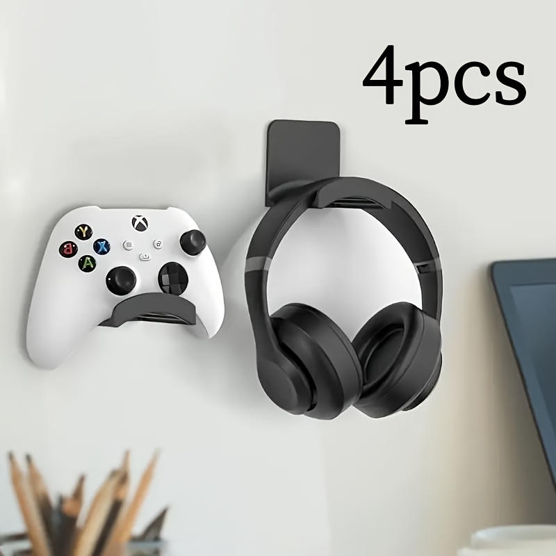 

4pcs Headphone Bracket Wall-mounted Punch-free Under-table Bracket Head-mounted Bracket Bracket Hook Hanging Bracket Esports Headphone Rack