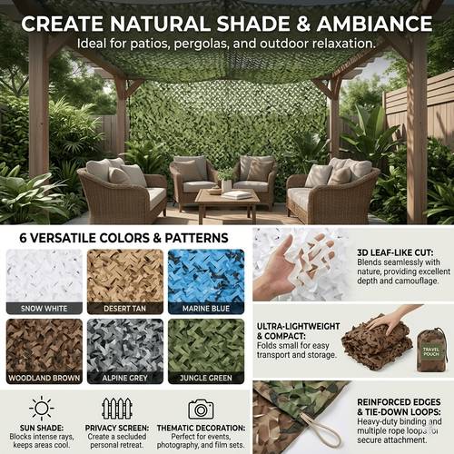 camouflage net ocean polar outdoor hunting and camping sun shade essential durable camouflage net sun protection cover create a professional level space