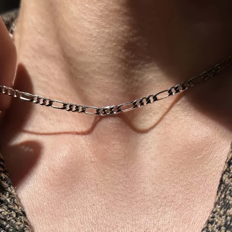 mens stainless steel minimalist chain necklace durable Temu