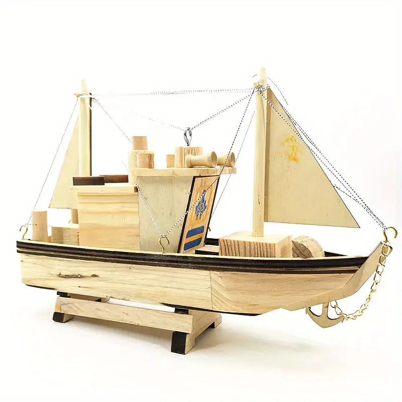 Wooden Music Sailboat Shark Boat Nautical Series Pirate Ship - Temu