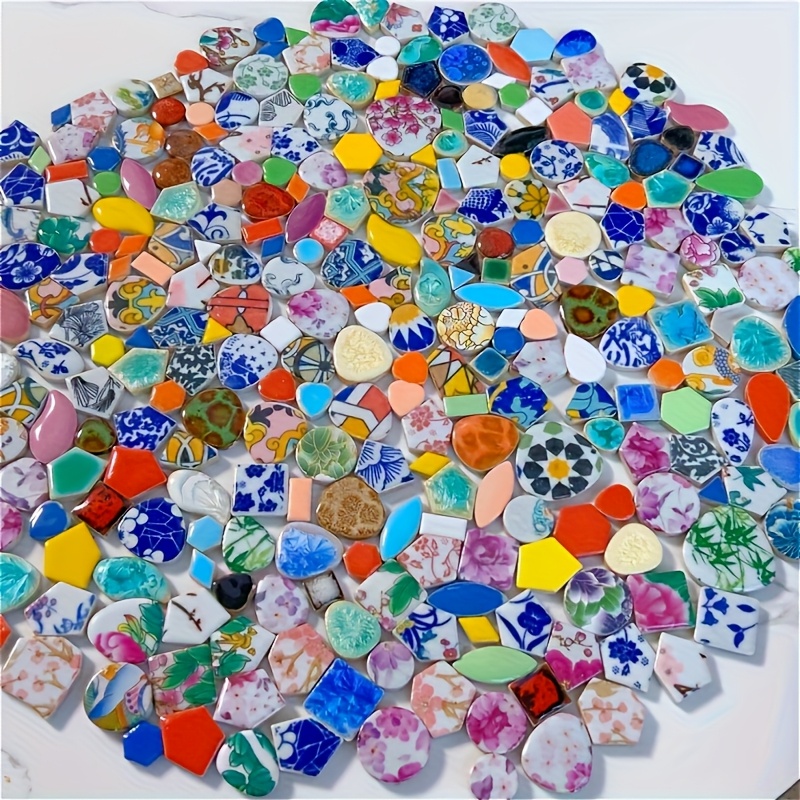 Image of 1 Pack Of 600g Mixed-color Irregular Mosaic Surprise Set, Large Weight With Sizes And Patterns. Diy Craft Art Supplies For Home Decoration, Wall Decor, Jewelry Casting Materials, Diy Craft Materials