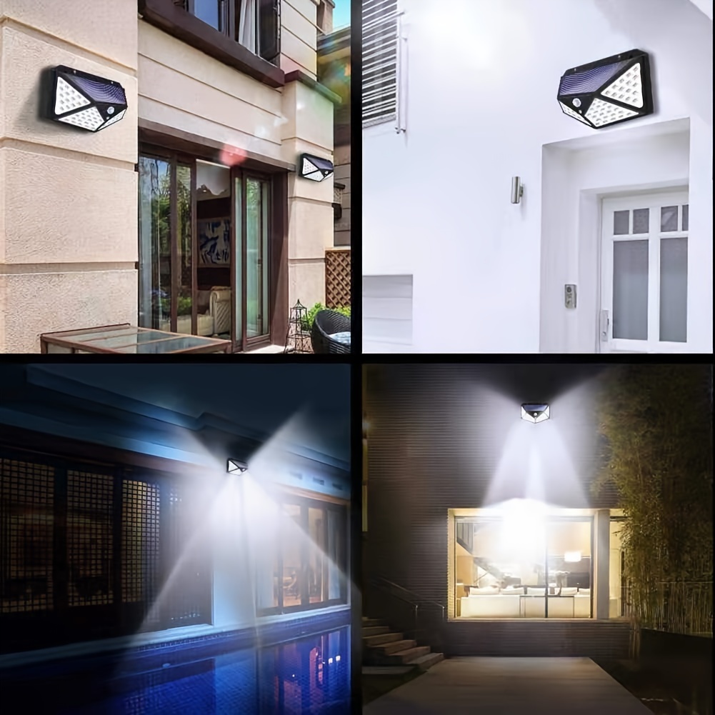 4pcs of 100led outdoor solar wall lights 4