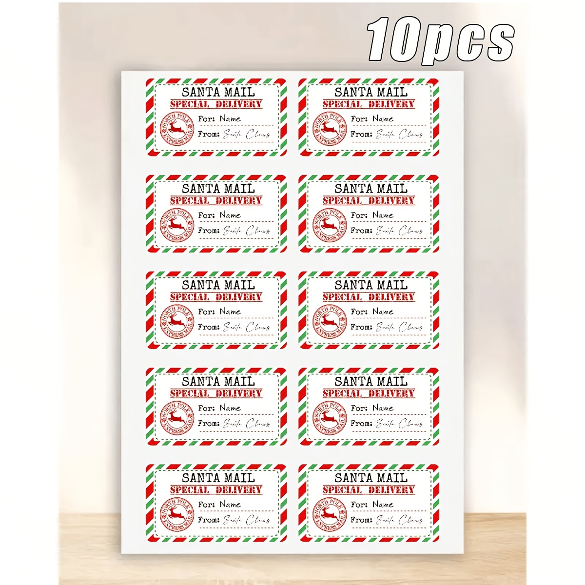 TEMU Personalized Editable Christmas Gift Stickers Compatible For Santa & - Glitter Name/message Labels, Glossy Plastic-suitable Decals For Packages,