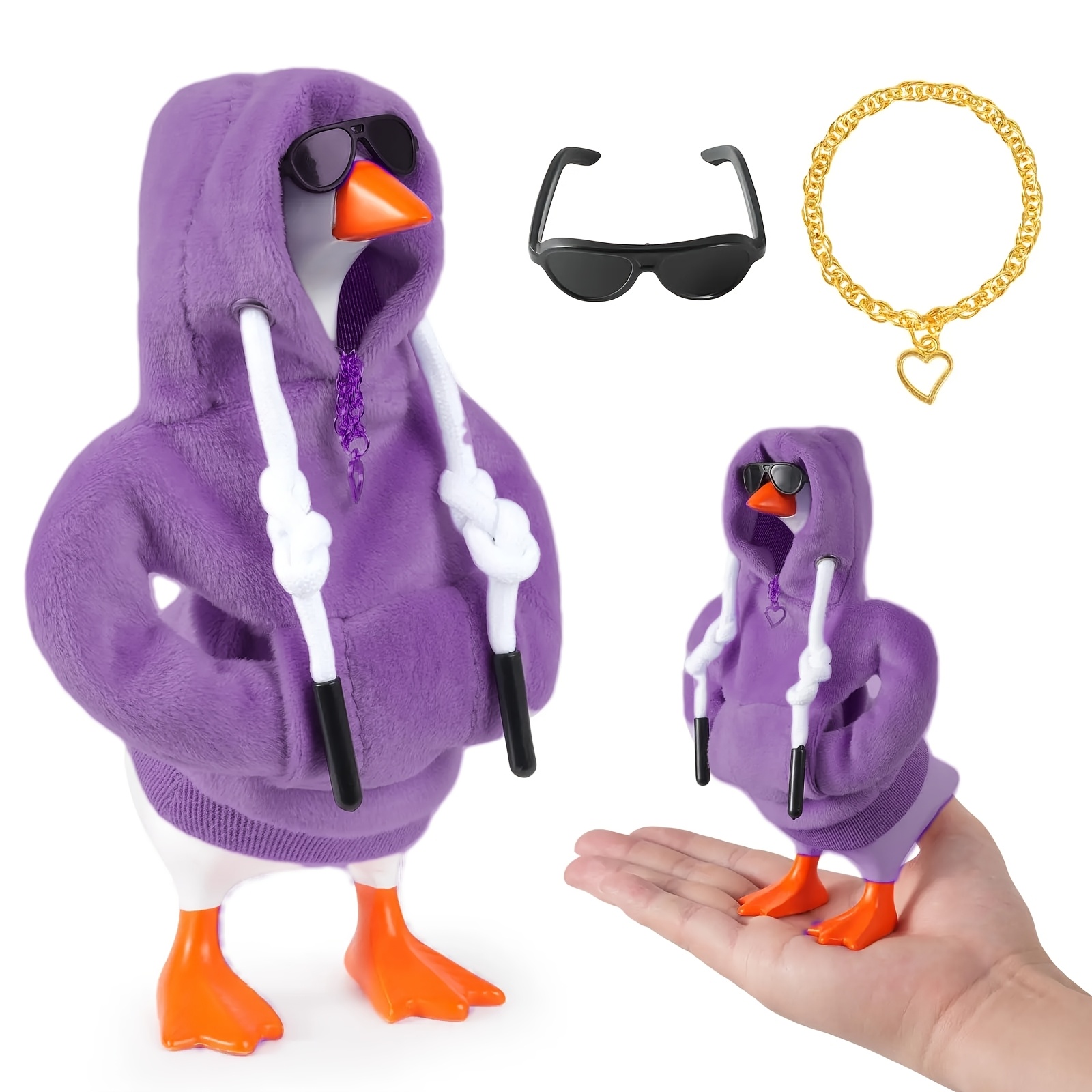 TEMU Tenues d'oie de bureau 7 pouces, mini vêtements d'oie de bureau, ensemble d'accessoires d'oie de bureau pour statue d'oie magnétique