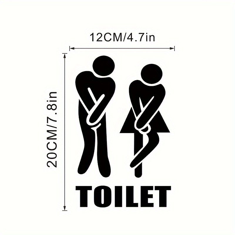 2/4/8 Creative Toilet Entrance Signage Wall Stickers - Temu Canada