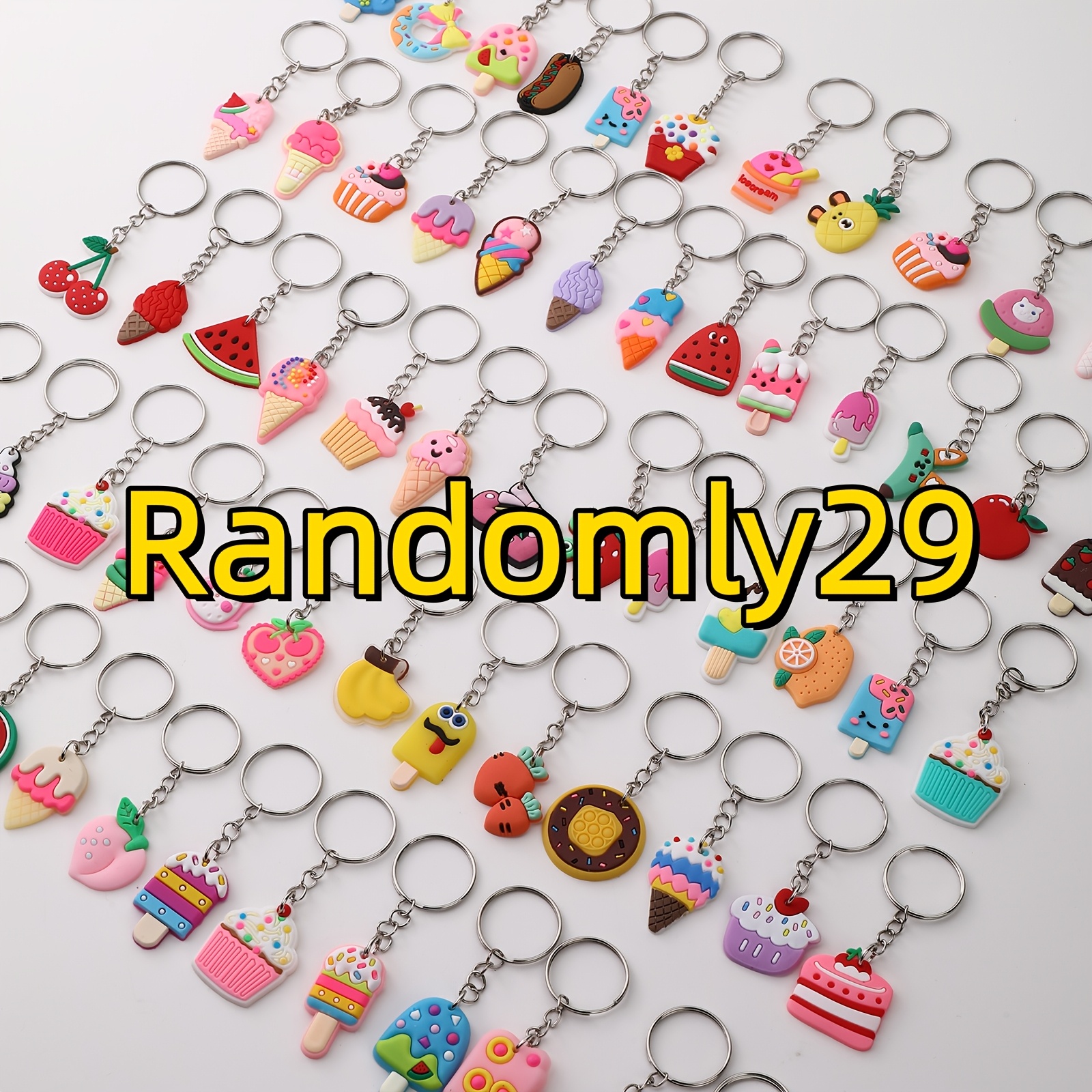 E-shop Cross-Border DIY Zufälliger Stil Cartoon Schlüsselanhänger, Anime Mixed Style Schlüsselanhänger, Damen Schlüsselaccessoire, PVC Flacher