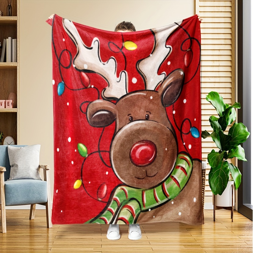 

Festive Christmas Reindeer Pattern Fleece Throw Blanket - Hand Wash Only - Multi-purpose - 40"x30", 60"x40", 60"x50", 80"x60" - Suitable For All Seasons