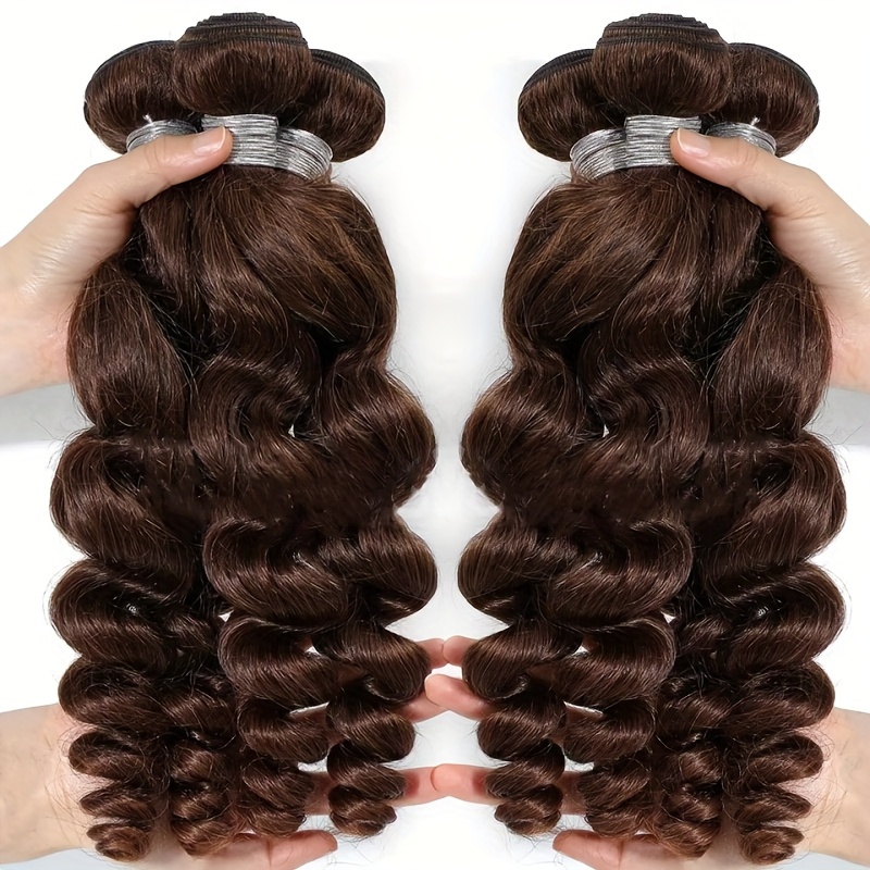 chocolate brown loose wave human hair bundles 1 3 4pcs 8 32  display picture 1