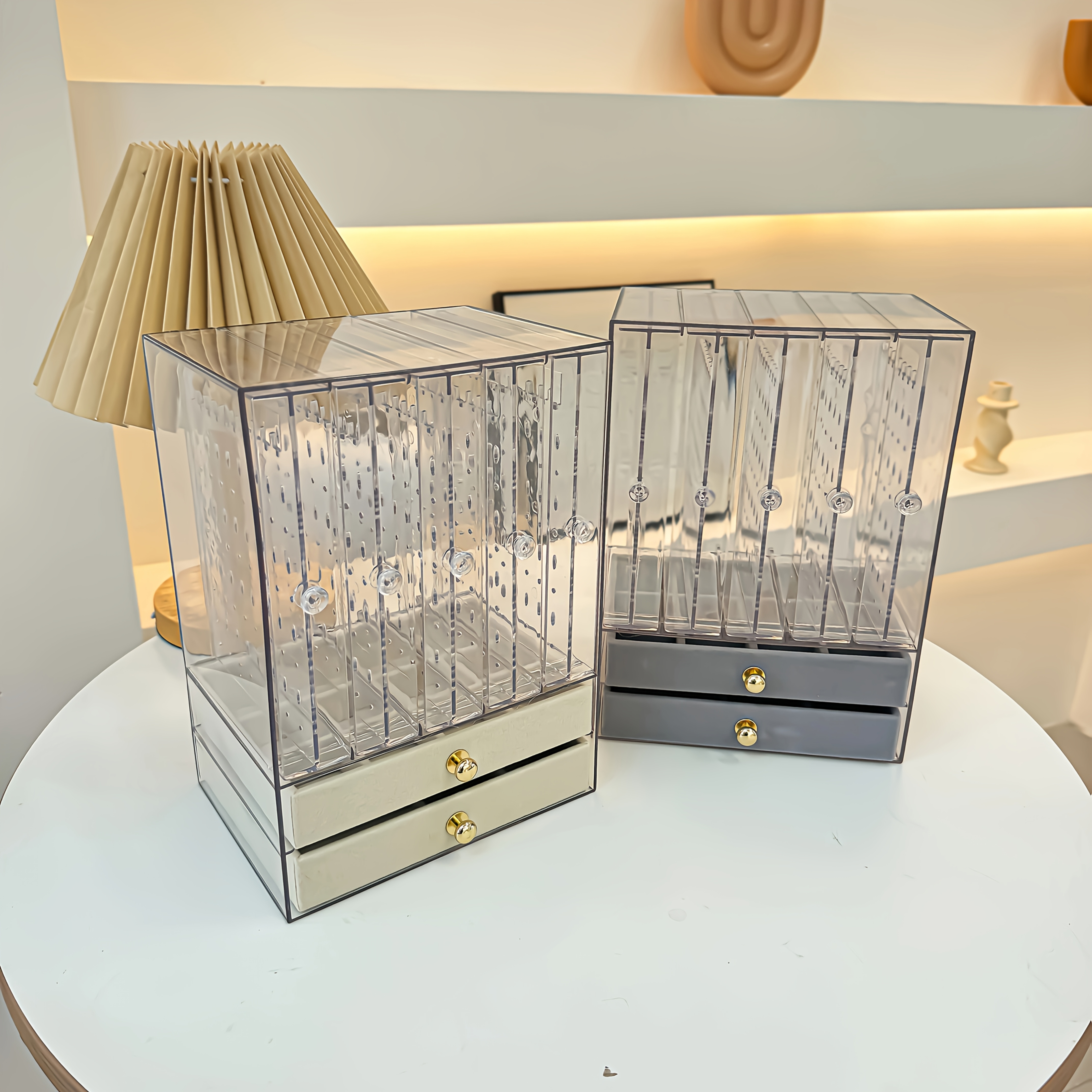 1pcjewelry boxes organizers high end jewelry box transparent large capacity jewelry storage box necklace display stand exquisite drawer style earring stud ring necklace and bracelet storage box multi functional jewelry box exquisite box Product details 12