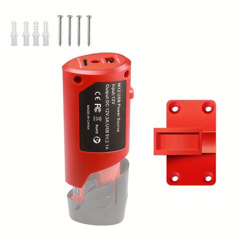 battery converter type c 12v dual output compatible with multiple battery models including 48 11 2401 2402 2440 2460 etc 5v usb 12v pd fast charge triple ports camping emergency power supply