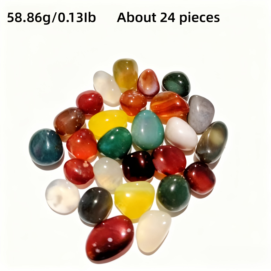 TEMU Colored Polished Decorative Stones Are Suitable For Meditation, Aquarium Decoration, Vase And Potted Plant , Handmade Landscaping, As Well As Home And Office Decor