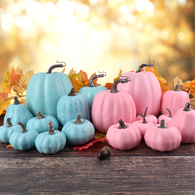 Künstliche Samt-Kürbisse Für Herbstdeko – 2 Stück, In Orange & Gold – Perfekt Für Tisch & Regal