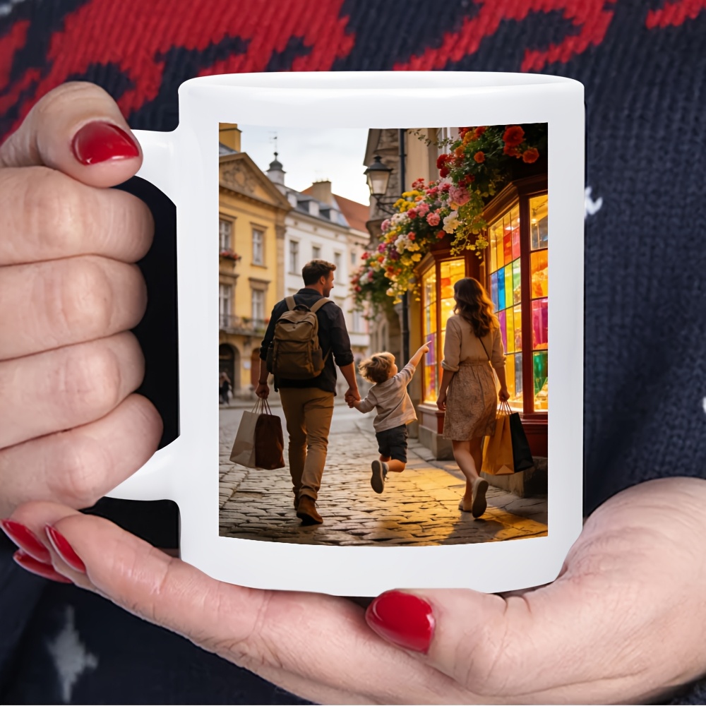 TEMU 1pc Personalized Picture/text Coffee Mug - With Your Own Picture Or Text, Elegant Exterior & Interior - Ideal Birthday, Anniversary, Valentine's