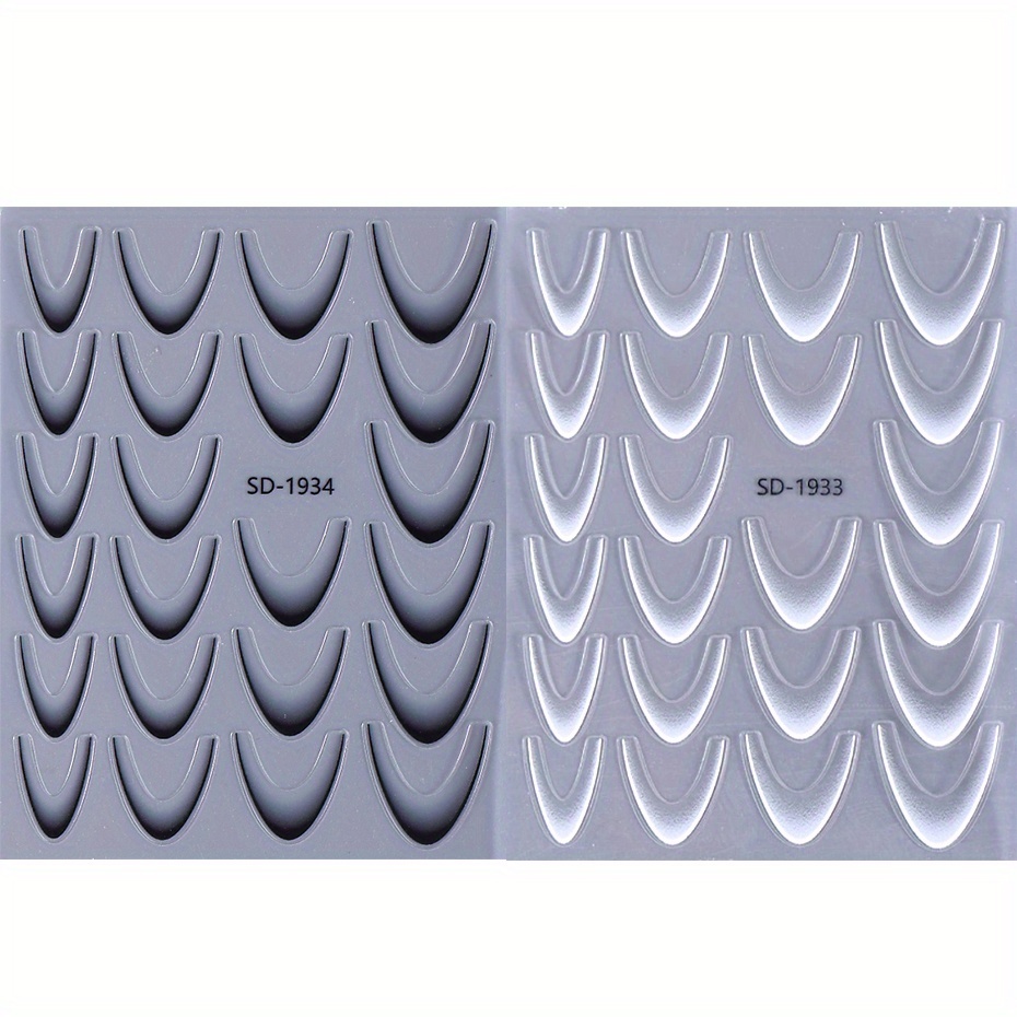 Image of 2pcs French Nail Art Stickers 3d Gradient Mottling French Sliders Self-adhesive Manicure Tech Supplies For Women
