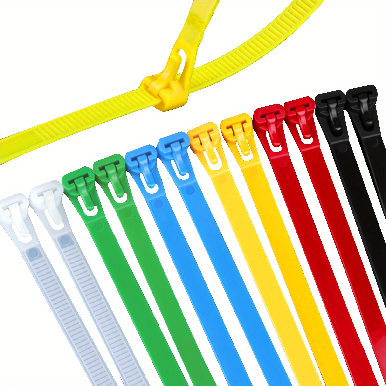 40pcs 12" Colorful Cable Zip Ties, Adjustable & Reusable, 50lb Strength Nylon Straps For Indoor/outdoor Use - Multicolor