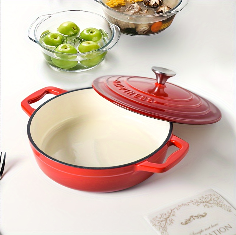 1 piece enamel enamel seafood pot   used as a frying   pot stew   pan with a flat bottom   put   oven without picking   details 6