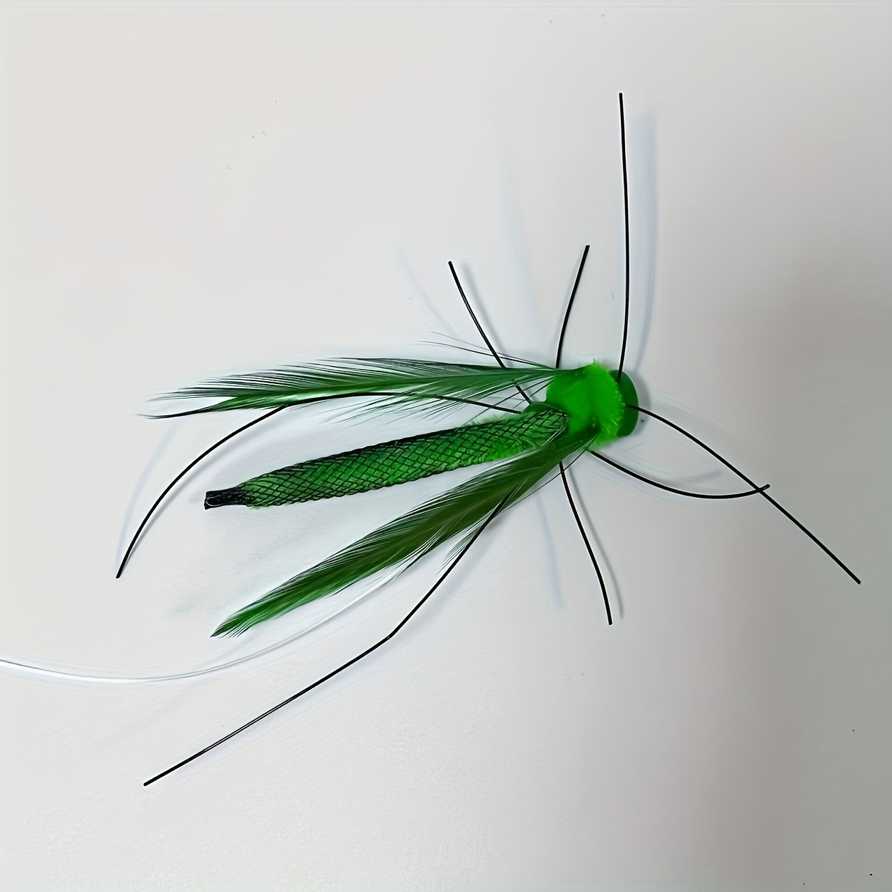 Image of Feline Playthings Featuring A Lifelike Insect Design, Complete With A Lengthy And Synthetic Feathers. Made From Durable Plastic, Battery-free Toys And Exercise For Indoor Kittens