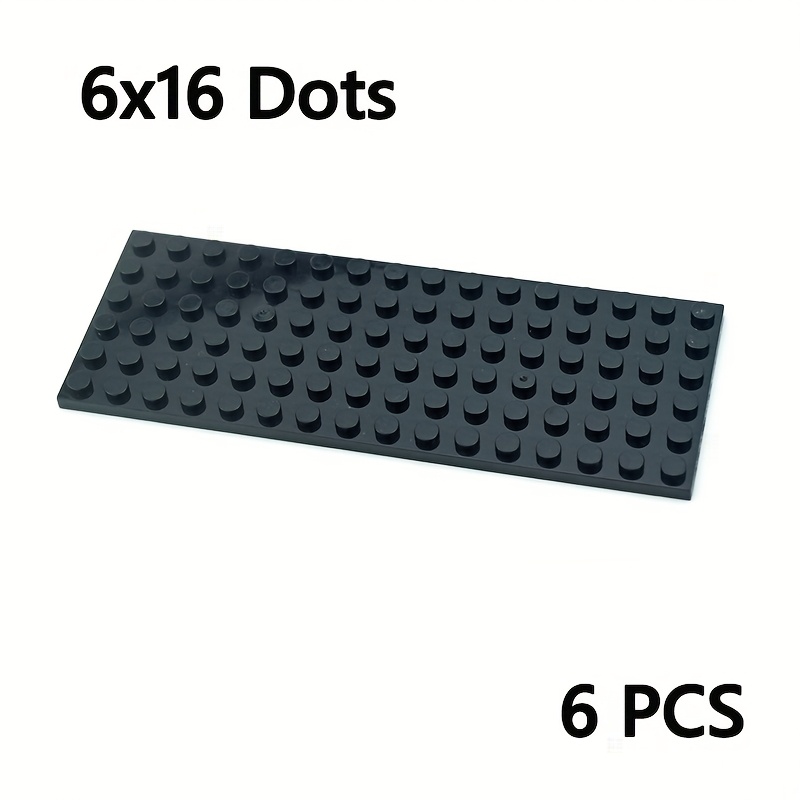 6pcs Thin Bricks 6x16 Building Blocks 3028 Red Yellow