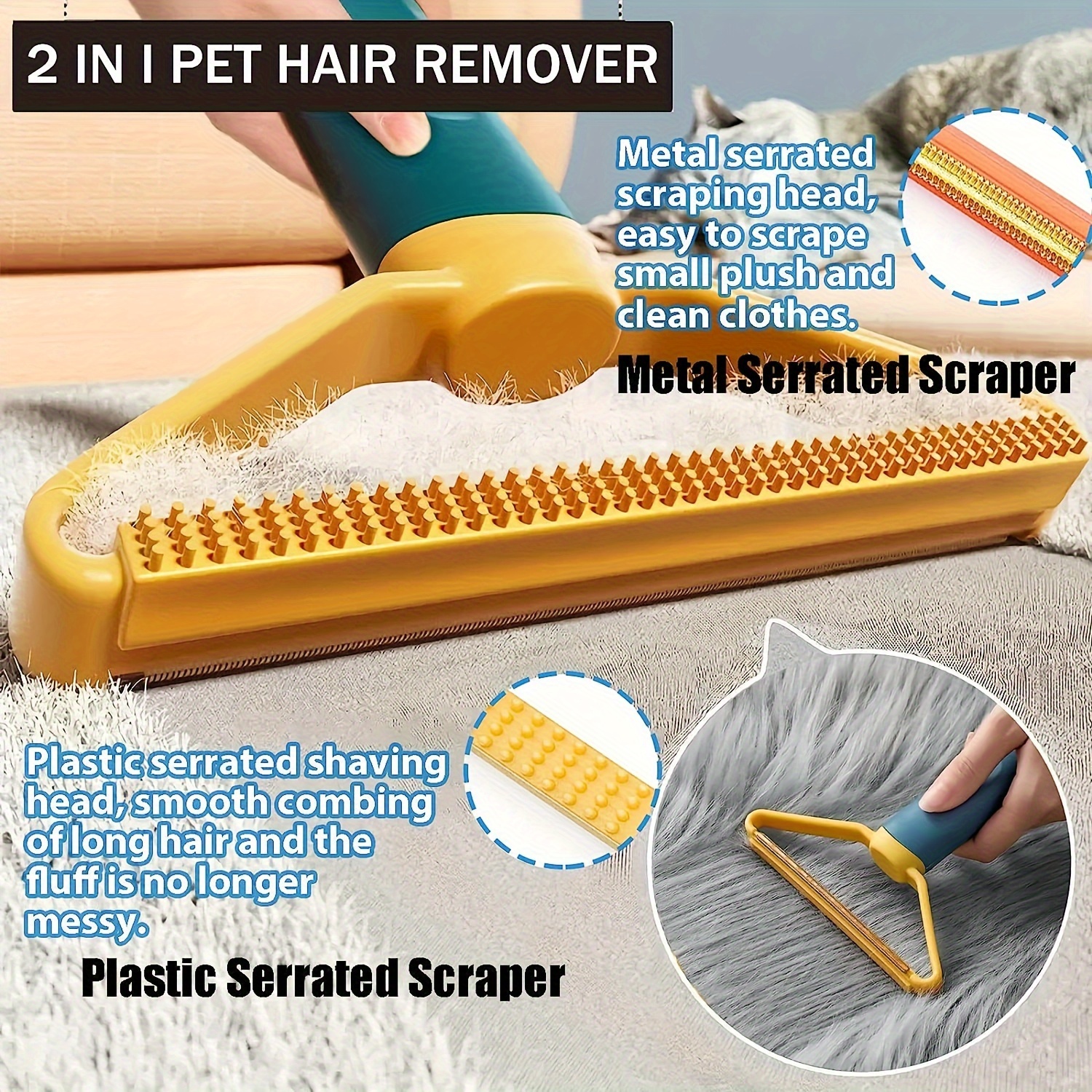 

Hair Remover - Hair Remover Multi Fabric Edge And Carpet Scraper Cat Hair Remover For Couch, Pet Towers & Rugs - Hair