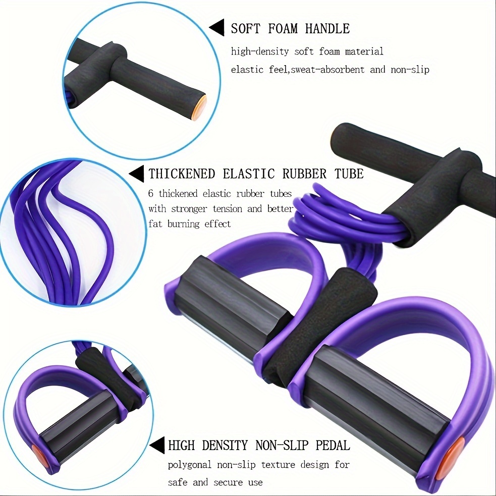 multifunctional pull rope 6 tube elastic yoga pedal puller   band natural latex pull rope fitness equipment for abdomen waist arm leg stretching details 0