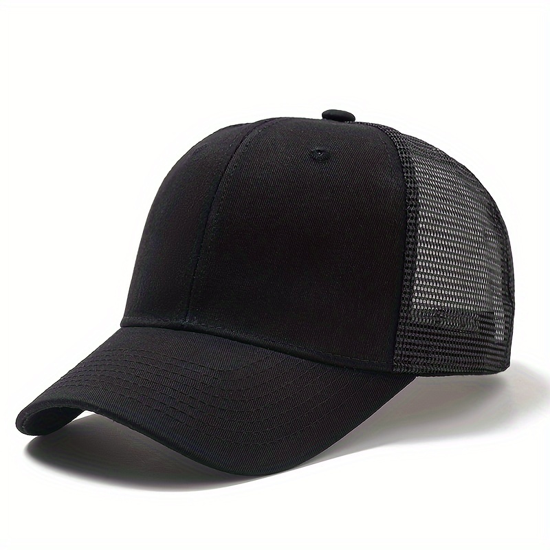 Summer Mesh Breathable Baseball Cap With Hard Top, Stylish Outdoor Sun Hat, High-quality Casual Duckbill Cap