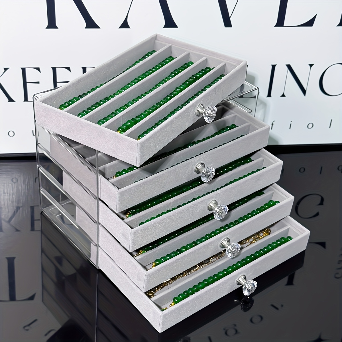 Desktop Jewelry Organizer, Multi-Layer Storage Box