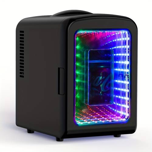 4 liter mini fridge and fridge mini refrigerator mirrored door with light portable cooler for cosmetics food good enthusiast