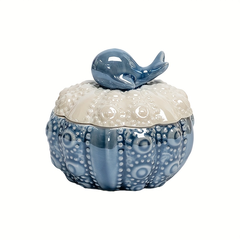 TEMU 1pc Ceramic Hand-pinched Flower Storage Jar Organizer Box, Decor Ornament, Gift For Gifting